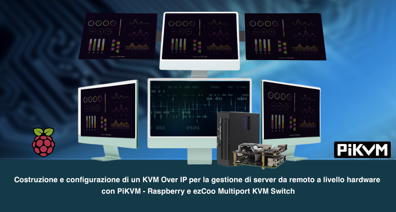 Costruzione e configurazione di un KVM Over IP per la gestione di server da remoto a livello hardware con PiKVM – Raspberry e ezCoo Multiport KVM Switch